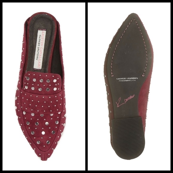💕KRISTIN CAVALLARI💕 Suede Studded Loafer Mules ~ Amethyst 8.5 New in Box - Picture 5 of 12
